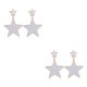 thumbnail image 1 of Guardurnaity 2 uds pendientes de gota de estrella de doble abalorio joyería para mujer colgante de moda accesorios de declaración colgantes Blanco 2piezas, 1 of 6