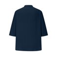 thumbnail image 5 of Bovxnpu 3/4 Length Sleeve Womens Tops, Cotton Dressy Casual Blouses for Women, Women's V-Neck Loose Button Imitation Cotton And Linen Tunic Summer Shirt Blouse XXL, 5 of 5