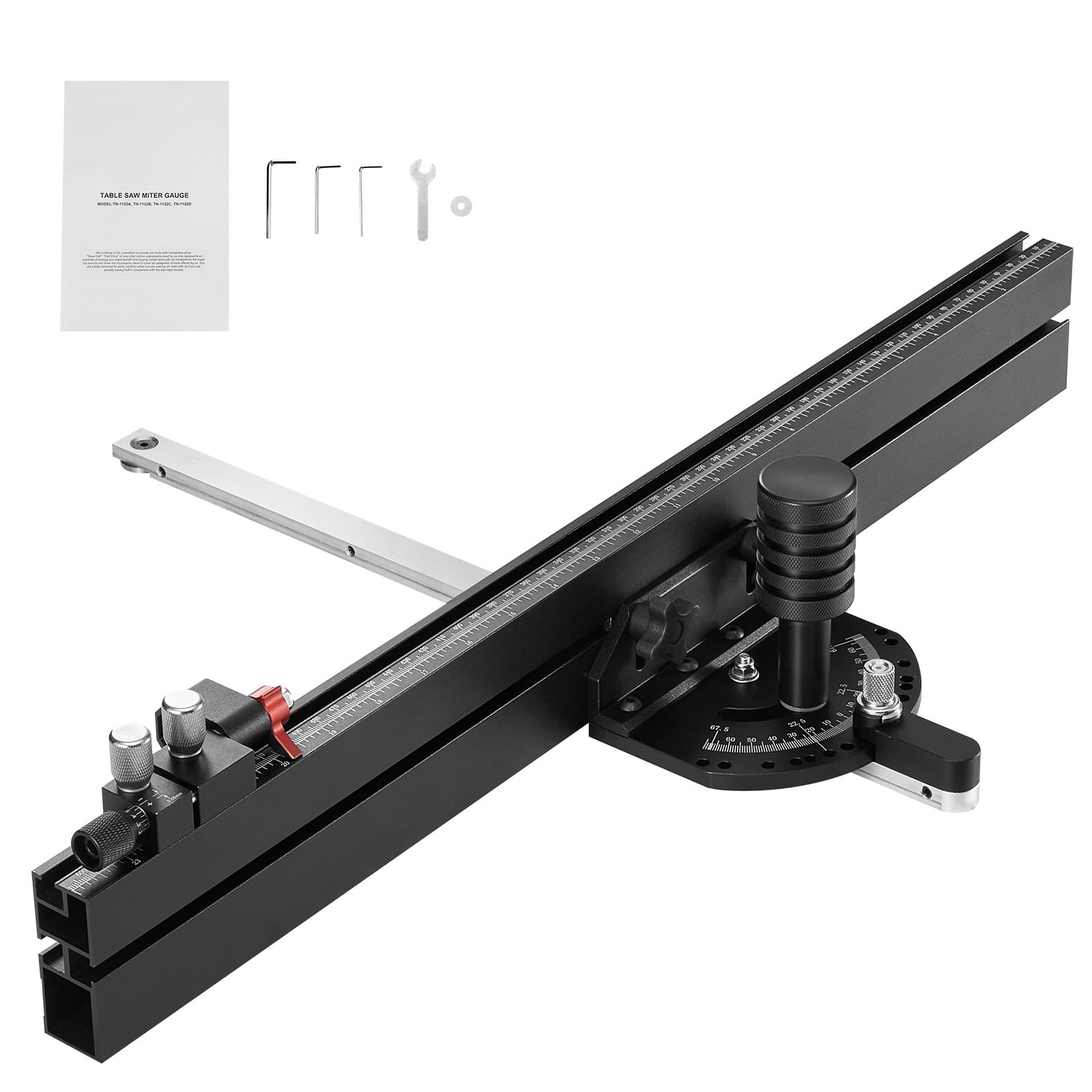 SKYSHALO Miter Gauge Precision Table Saw Standard Slot 3/4'' x 3/8'' 24" Grid
