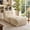 Beige, variant on Ovios Chaise Lounge Chair Indoor with Ottoman, 59"L High-Density Foam Cloud Floor Sofa Chair, Black