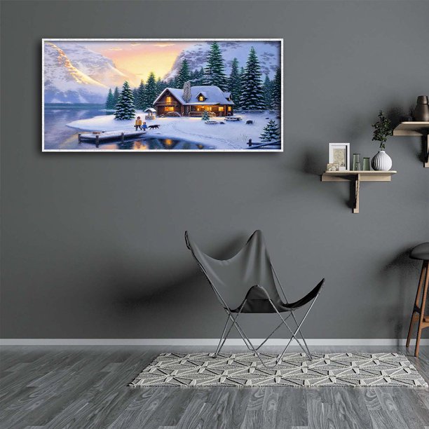 Cuadros Decorativos Campo de nieve redondo diamante pintura bordado imagen Kits pared arte hogar Decoración Ndcxsfigh Nuevos Originales