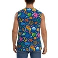 thumbnail image 4 of Lsque Sea Fish Print Men's Cotton Blend Sleeveless Muscle Shirts (S-3XL)- Moisture Wicking, Odor Protection, UPF 30+,X-Large, 4 of 8
