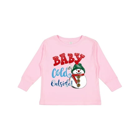 

Inktastic Baby It s Cold Outside Gift Toddler Boy or Toddler Girl Long Sleeve T-Shirt