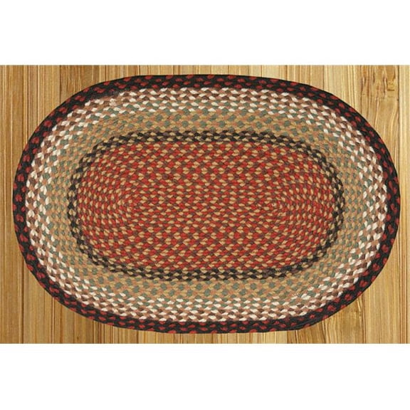 Burgundy-Mustard Jute Braided Rug