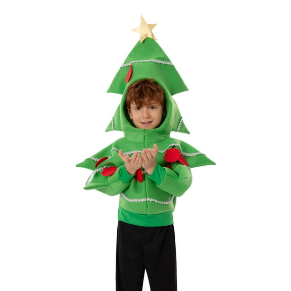 SUXIAN Kids Jacket Toddler Children's Suit Christmas Tree Party Coat Themed Green 9-10 Years
