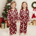 thumbnail image 5 of Gubotare Kids Christmas Pajamas Toddler Kids Little Girls Christmas Satin Silk Pajamas Girl Long Sleeve Button Down Sleepwear Christmas Pjs Set 3T 4T (Red,3-4 Years), 5 of 6