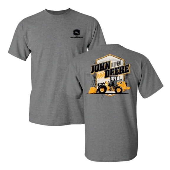 John Deere Mens Construction Tshirt in Charcoal Heather Gray