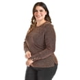 thumbnail image 1 of Blusa con patron geometrico Roman Fashion /Tallas Extras, 5109 (Cobre) dorado 38, 1 of 7