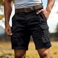 thumbnail image 2 of Men's Running Shorts Casual Elastic Waist Cargo Shorts Outdoor Loose Fit Solid Color Pocketed Walking Bottoms, 2 of 8
