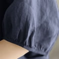 thumbnail image 2 of Kukoosong Women's Vintage Embroidered T-Shirts Solid Color Elbow-Length V-Neck Linen Pullover for Summer, Loose and Bohemian Tee Shirt for Women, 2 of 6