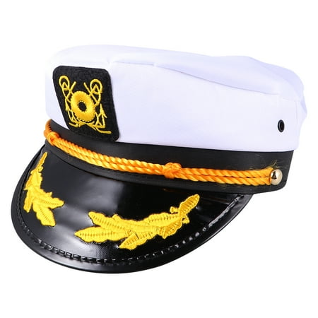 

Navy Map Dacron Performance Funny Colorful Role Play Sailor Hat for Party Gathering Festival (White)