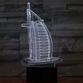 thumbnail image 3 of Lámpara de ilusión LED con luz nocturna 3D Burj Al Arab Hotel, 3 of 3