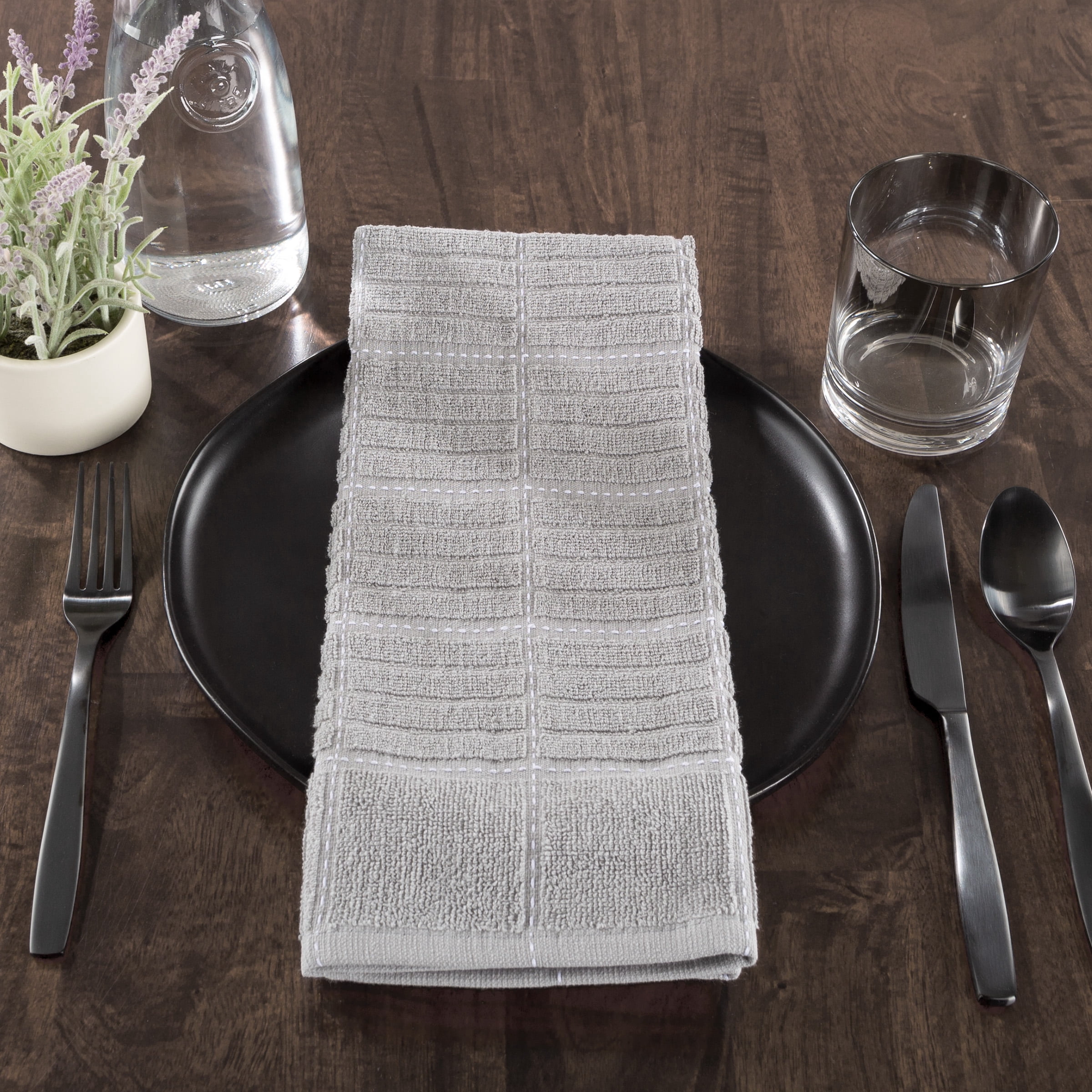 8 pack 100% Cotton Kitchen Towels with Checked Weave Pattern by Somerset Home 16”x28"