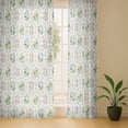 thumbnail image 5 of Vargottam Floral Print Sheer Georgette Curtains for Windows & Small Doors Set of 2 Panels, 72" Long, Grommet Top, Printed Light Filtering Drapes for Living Room &' Study, 5 of 9