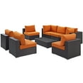 thumbnail image 4 of Modway Convene Sectionnel de Mobilier de Patio Extérieur en 8 Pcs, Orange, 4 of 8
