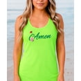 thumbnail image 3 of Amen Golf Tournament Tank Top for Women and Teens Trendy Spring Golf Shirt Neon Green Tank Top Large, 3 of 4