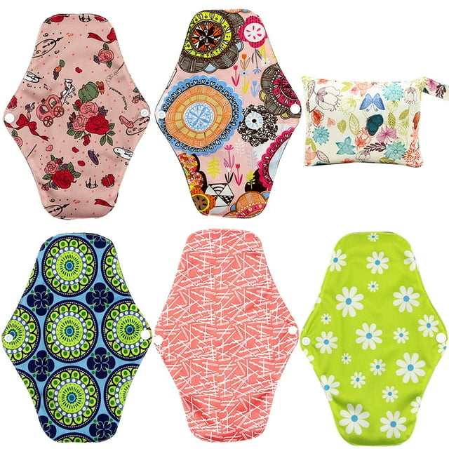Mama Cloth Reusable Bamboo Charcoal Sanitary Pad Menstrual Pad Panty Liner