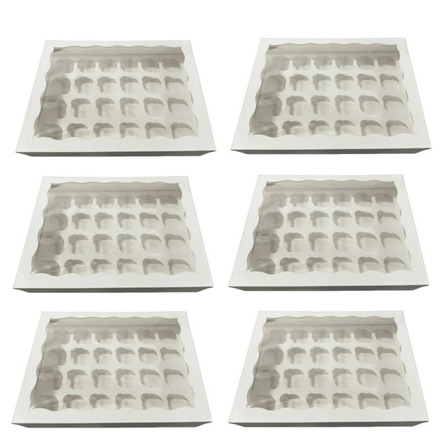 Cupcake Box With Insert | 24 Cupcake Box White | 24 Slot - Pack Of 25 Pieces