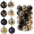 thumbnail image 1 of Bolas de Navidad KAIYANG 34 piezas Adornos navideños Oro negro, 1 of 5