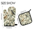 thumbnail image 2 of Yayeee Oven Mitts and Pot Holder Set of 2 Heat Resistant Kitchen Gloves Baking Hot Pad, Green Birds, 2 of 5