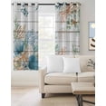 thumbnail image 4 of Marine Life Blackout Curtains for Bedroom Living Room, Shell Coral Eucalyptus Leaves Wood Grain 54 In Long Thermal Insulated Room Darkening Drapes Grommet Window Treatments, 42 x 54 In, 4 of 9