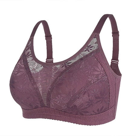 

Ersazi Womens Underwear Women S Comfortable Adjustable Straps Non-Steel Ring Gathering Bra On Clearance Purple Womens Plus Size Bras 38