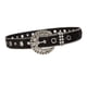 thumbnail image 4 of Cinturón de piel sintética con diamantes de imitación y hebilla de pasador para mujer, accesorio de vestuario. Negro, 4 of 9