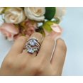 thumbnail image 3 of Three Piece Trio Set Wedding Bridal Round Ring Paraiba Tourmaline CZ 925 Sterling Silver Size 10, 3 of 7