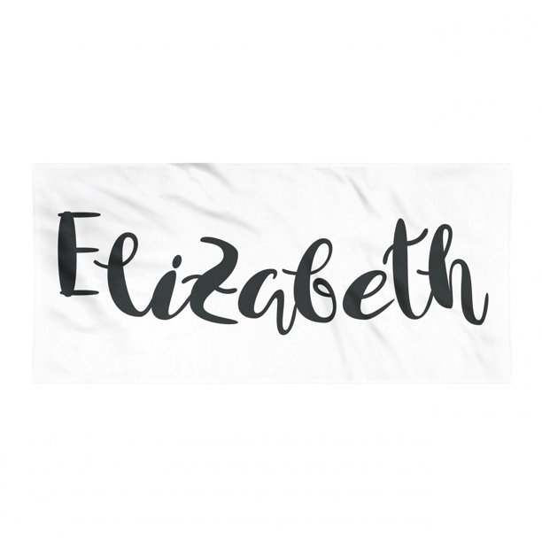 Elizabeth Beach Towel Monochrome Inscription Style Modern Calligraphy Design Popular Girl Name Quick Dry Soft Ultra Compact Microfiber For Camping Sports Yoga Hiking Black And White By Ambesonne Walmart Com Walmart Com