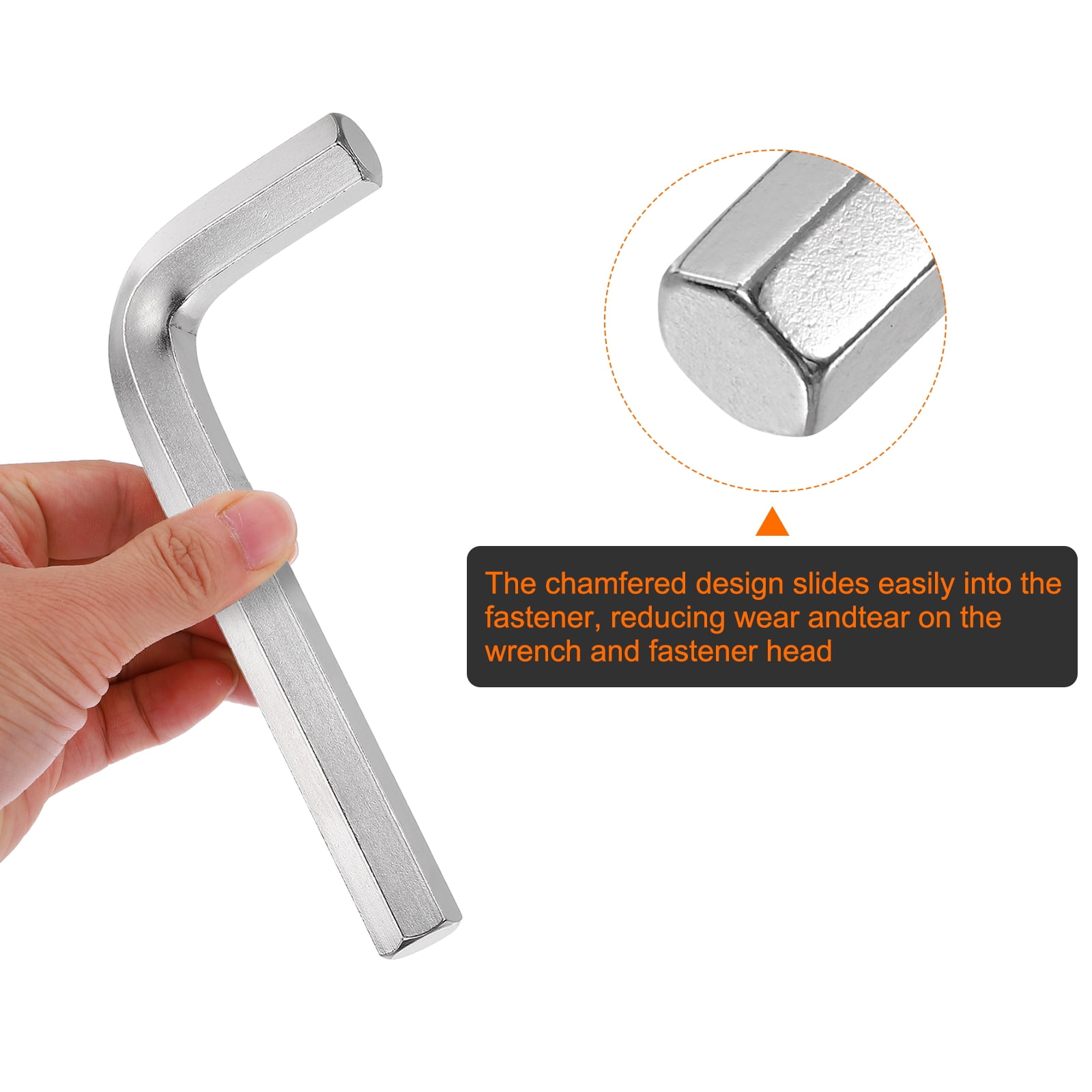 3pcs Hex Key Wrench 17mm L-Shape Hexagon Metric Wrenches Silver