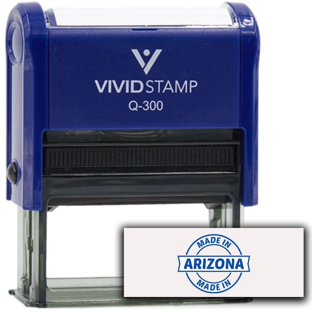 (3 pack) All Quality Made In Arizona Self-Inking Rubber Stamp (Blue Ink) - Q-300