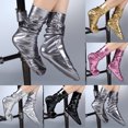 thumbnail image 1 of Flmtop Night Club Women Reflective Bright Color Faux Leather Elastic Middle Tube Socks, 1 of 7