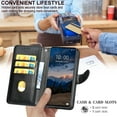 thumbnail image 5 of Feishell Wallet Case for iPhone 15 Pro, Premium Embossed PU Leather Flip Cover with Card Holder Kickstand Wrist Strap, Full Body Shockproof Phone Protection Case for iPhone 15 Pro, S2black, 5 of 11