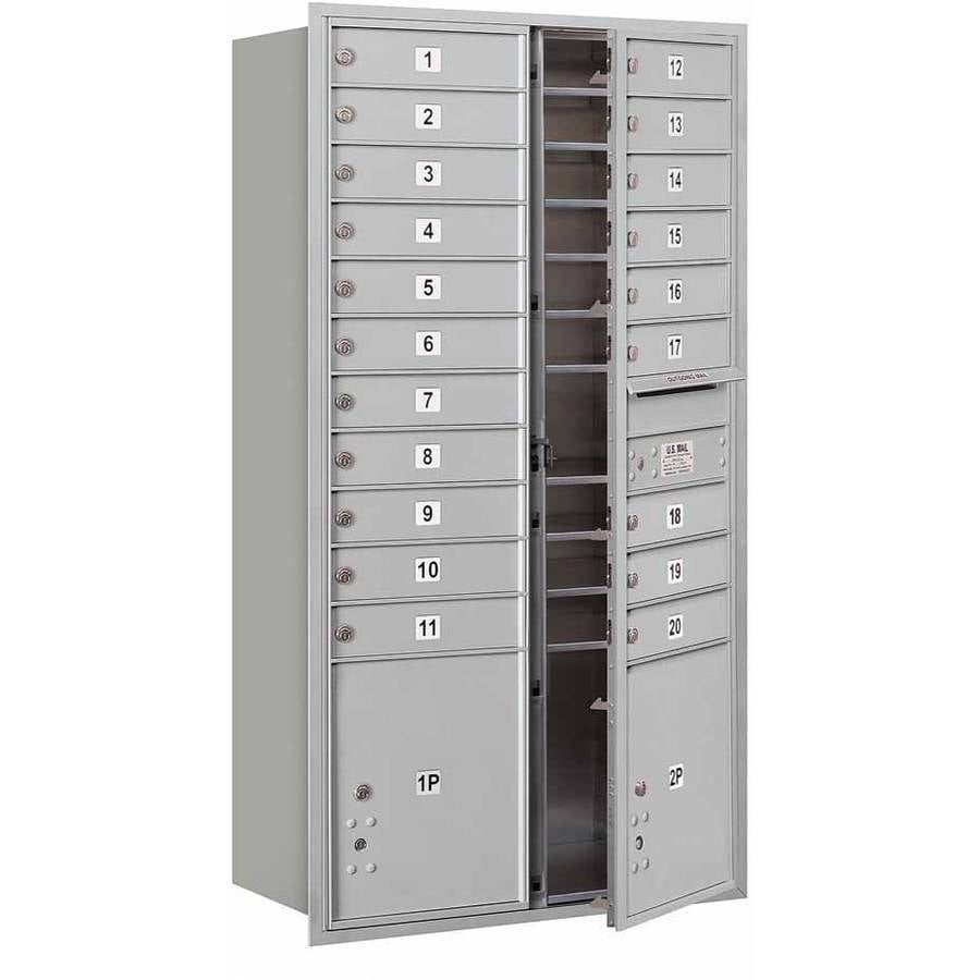 4C Horizontal Mailbox - Maximum Height Unit - Double Column - 20 MB1 Doors - Aluminum - Front Loading - Private Access