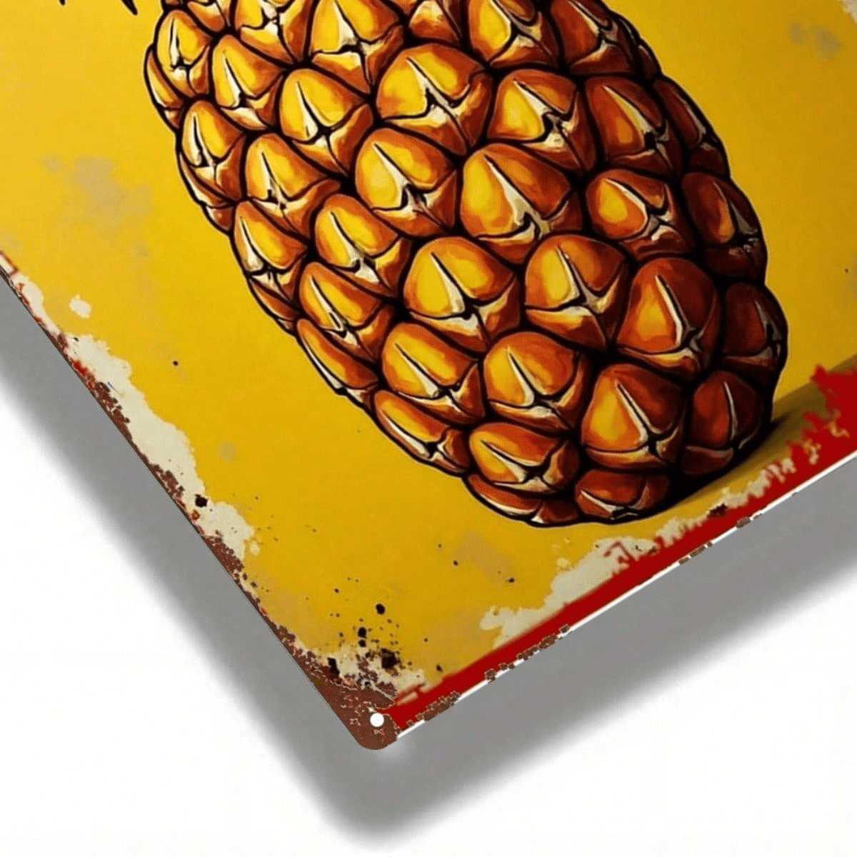Vintage Pineapple Metal Sign 8x12 Inch, Rustic Waterproof" Wall Plaque, Sign For Living Room Game Room Kids