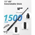 thumbnail image 2 of UBeesize 60-in Invisible Selfie Stick, Extended Monopod Pole for Insta360 ONE X2 DJI OSMO Action GoPro Hero Series (Buckle Mount for GoPro and Carabiner Lanyard Included), 2 of 5
