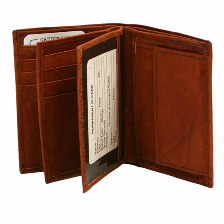 Burgundy Leather Mens Bifold Wallet With Coin