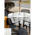 thumbnail image 5 of Outdoor Tablecloths with Umbrella Hole & Zipper, Sage Green Check 54x54 Inch Square Tablecloths, Farmhouse Line Buffalo Plaid Waterproof Table Cloth, Patio/Pool/Picnic Table Covers, 5 of 8