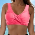 thumbnail image 2 of Yindaity Push Up Swim Top Sexy Bathing Suit for Women Women's Underwire Tankini Top Tummy Control Bathing Suits Sexy V Neck Crossover Swim Top Only Tankini Swim Top(Light Pink,2XL), 2 of 9