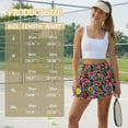 thumbnail image 7 of Yuyamidu Colorful Hibiscus Women's Tennis Golf Skirts Tropical Athletic Skort with Shorts High Waisted Mini Summer Workout Running Skorts with Pockets Size M, 7 of 7