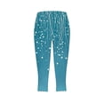 thumbnail image 4 of 3/4 Leggings for Women High Waisted Soft Athletic Yoga Legging Shorts Workout Wave Tights Three Quarter Length Trousers Solid Color Capri Pants for Sports Gym, 4 of 5