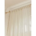 thumbnail image 5 of White Sheer Curtains 2 panel set 84 Inch Length , Rod Pocket Long Sheer CurtainPanels for Window Bedroom Living Room, Lightweight Semi Drape Panels for Yard Patio, 5 of 7