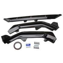 Panlongic Gloss Black Front Bumper Lip Splitter For Honda Civic LX EX Si JDM ABS 2022-2024