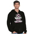 thumbnail image 5 of I Donut Want to Do Anything Funny Pun Zip Up Hoodie Men's Women's Brisco Brands X, 5 of 6