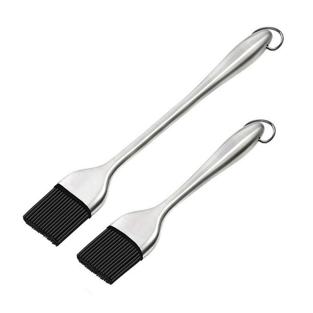 ¡Liquidación! Cepillo de acero Huayishang (2 piezas), mango de cepillo, fácil de usar, cerdas de acero inoxidable, silicona para barbacoa, cocina, comedor, bar, accesorios para asar. Liquidación en