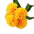 thumbnail image 1 of Ramo de flores artificiales de 5 cabezas Ceremonia de banquete de boda Decoración floral Tela de seda Flor falsa con hojas, Amarillo Eigraketly HA6561-03B, 1 of 6