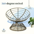 thumbnail image 3 of 360⁰ Swivel Rattan Wicker Accent Chair, Indoor Outdoor Waterproof Round Reading Leisure Chair, 3 of 10