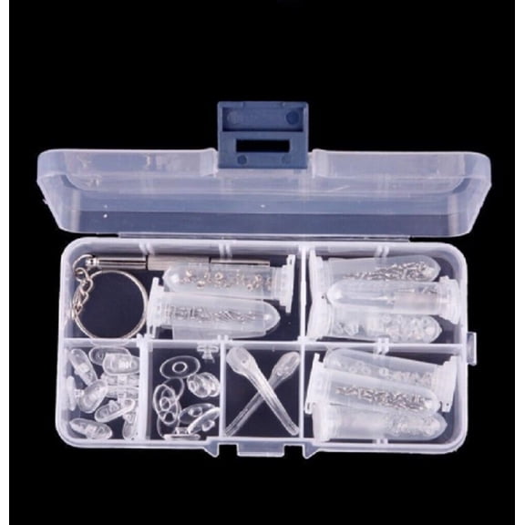 Eyeglass Repair Kit, Optical Screw Nut and Nose Pad Set with Tools for Quick Glasses and Sunglasses Fixes at Home or Travel TIKA