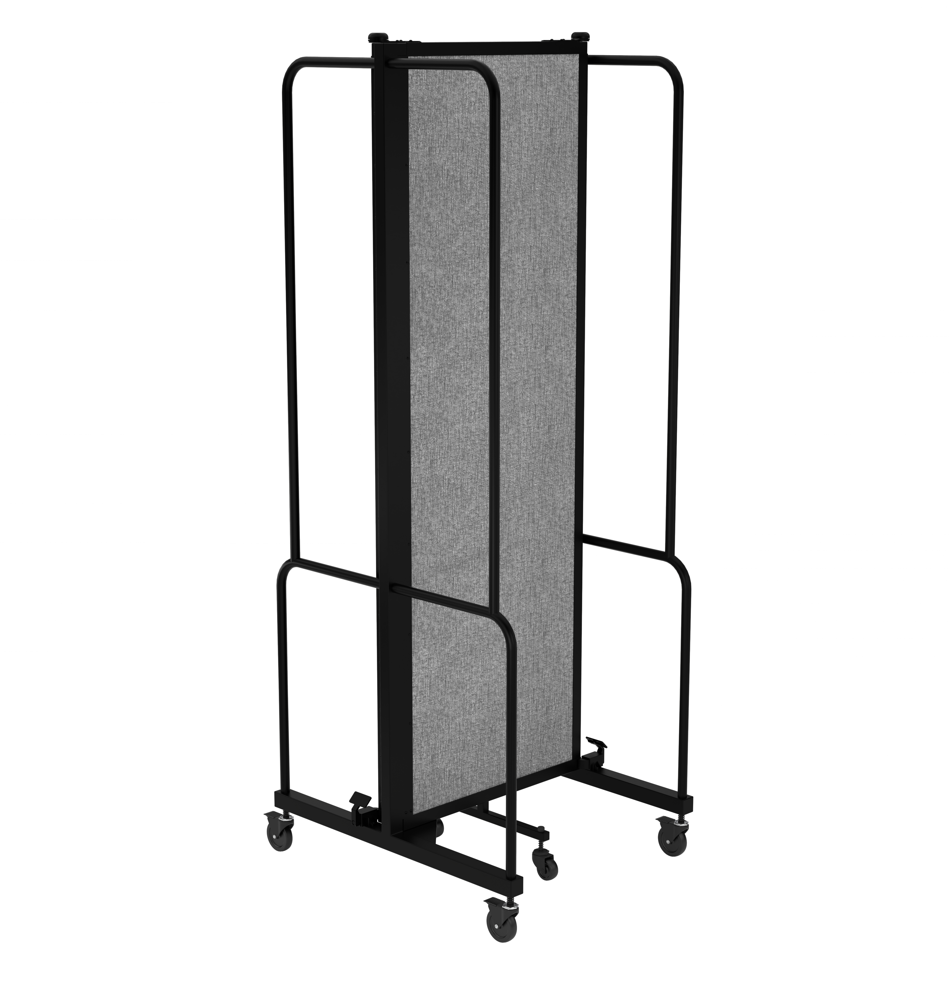 Hampden Furnishings Otis Collection Portable Room Divider, 3 Grey Panels, Black Frame