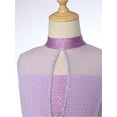 thumbnail image 5 of SiiRoh Girls Elegant Lyrical Dance Dress Sparkly Sleeveless Cutout Backless Mesh Overlay Dancewear Lavender 6, 5 of 7